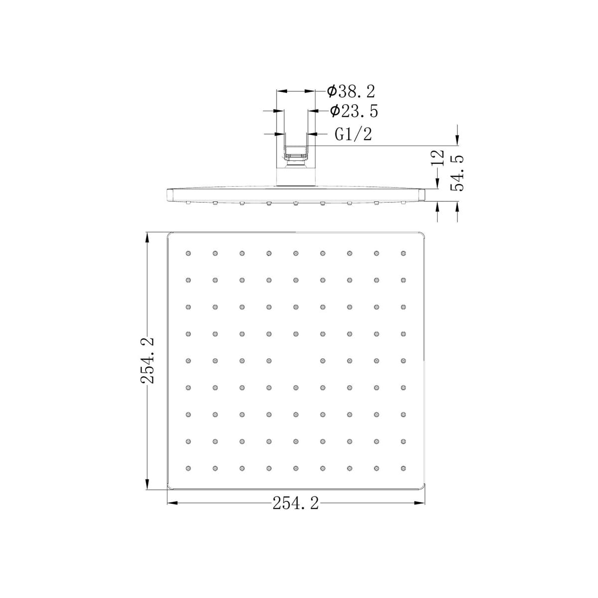 250MM Abs Square Shower Head - Reno Spares