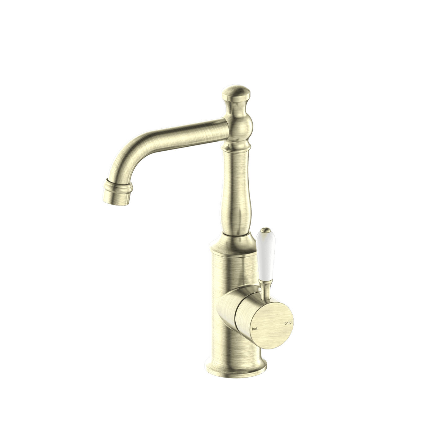 York Basin Mixer With White Porcelain Lever - Reno Spares