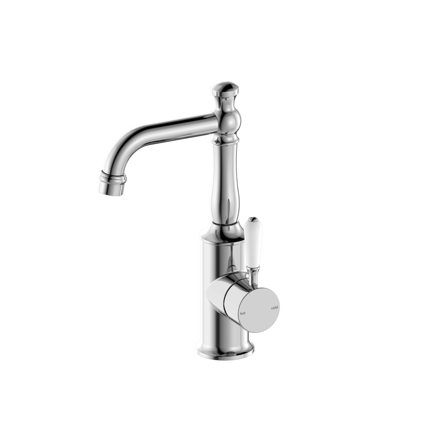 York Basin Mixer With White Porcelain Lever - Reno Spares