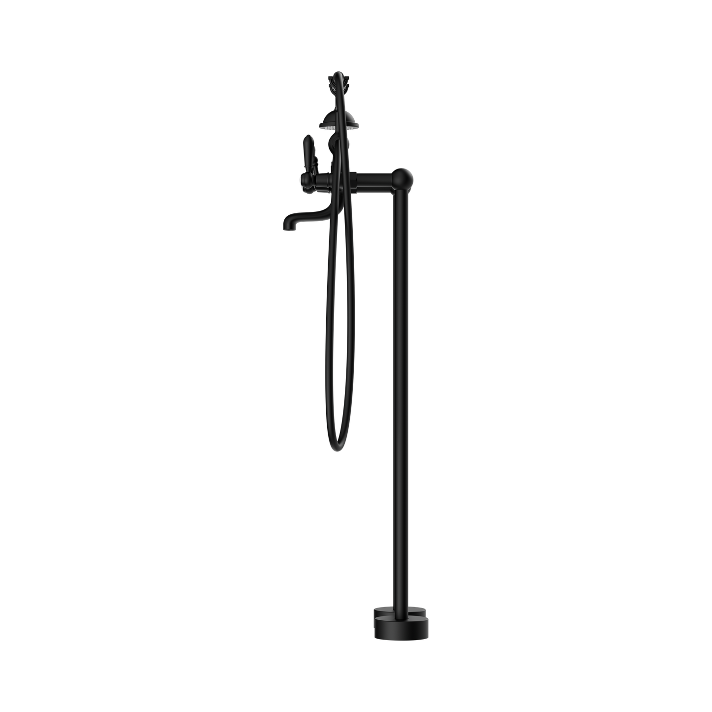 York Freestanding Bath Set With Metal Hand Shower Matte Black