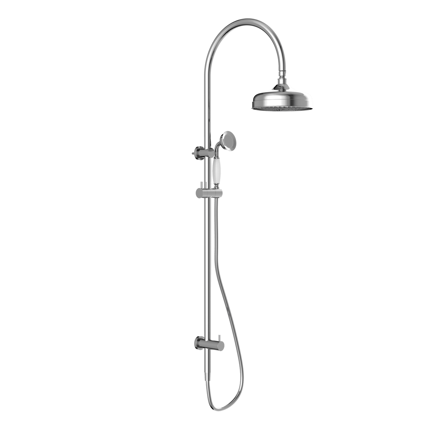 York Twin Shower With White Porcelain Hand Shower - Reno Spares