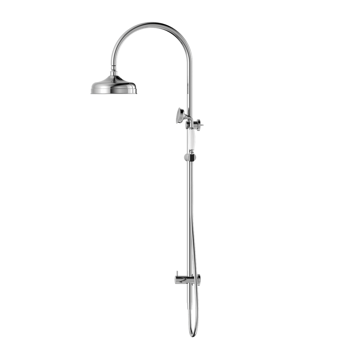 York Twin Shower With White Porcelain Hand Shower - Reno Spares