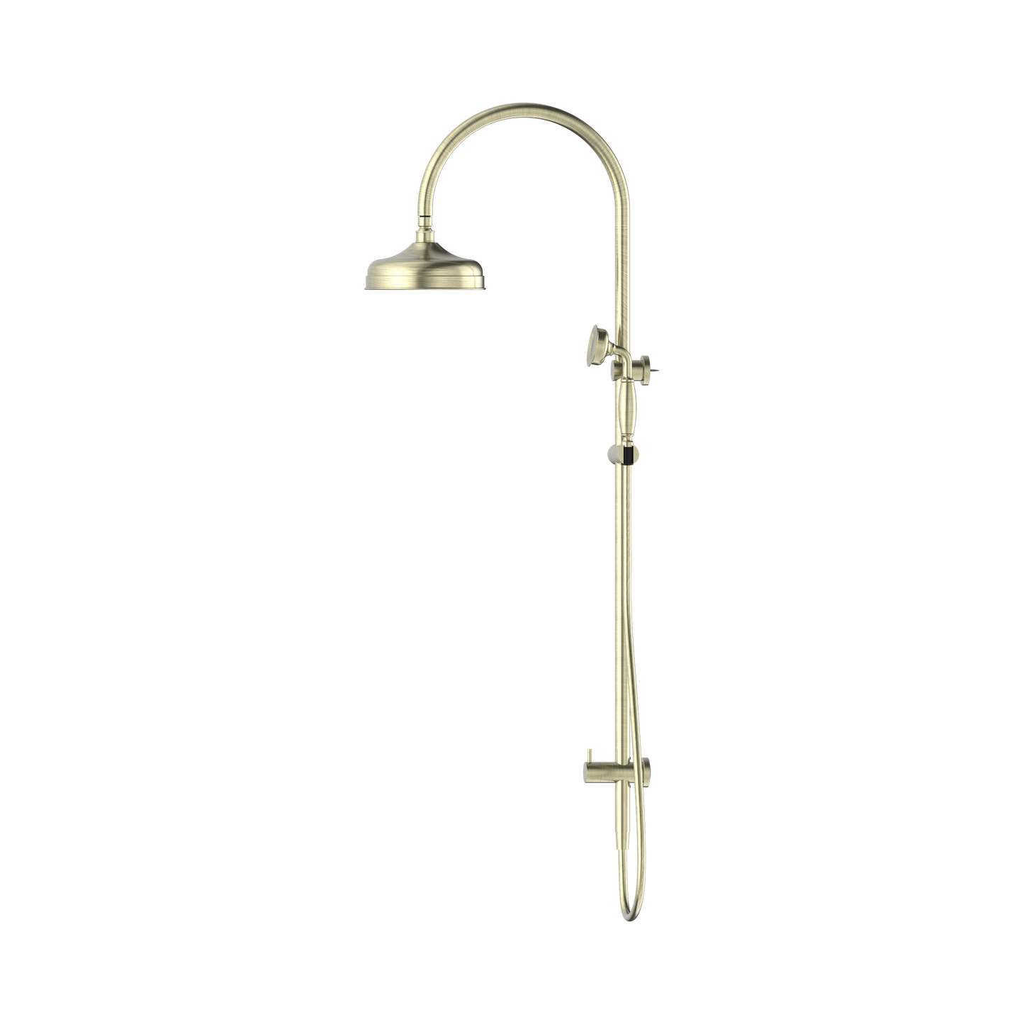 York Twin Shower With Metal Hand Shower Aged Brass