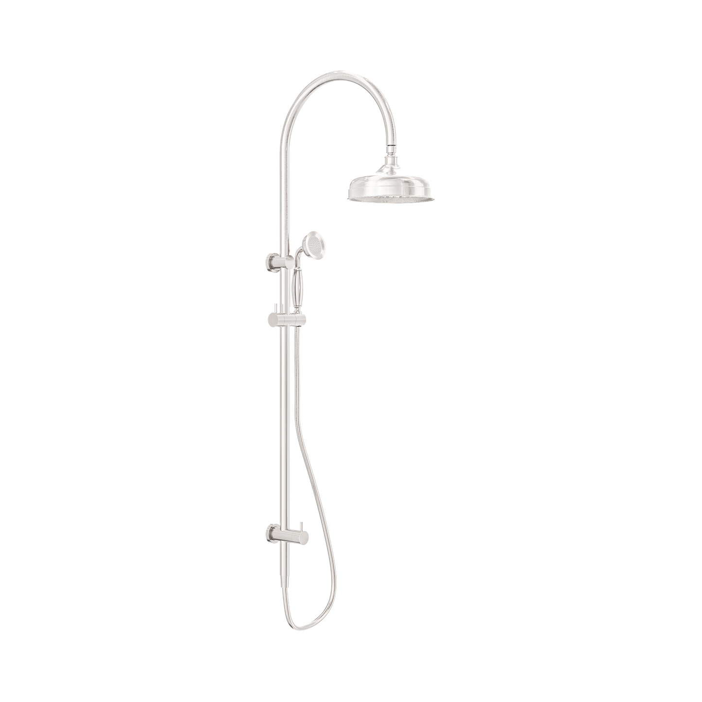 York Twin Shower With Metal Hand Shower Brushed Nickel