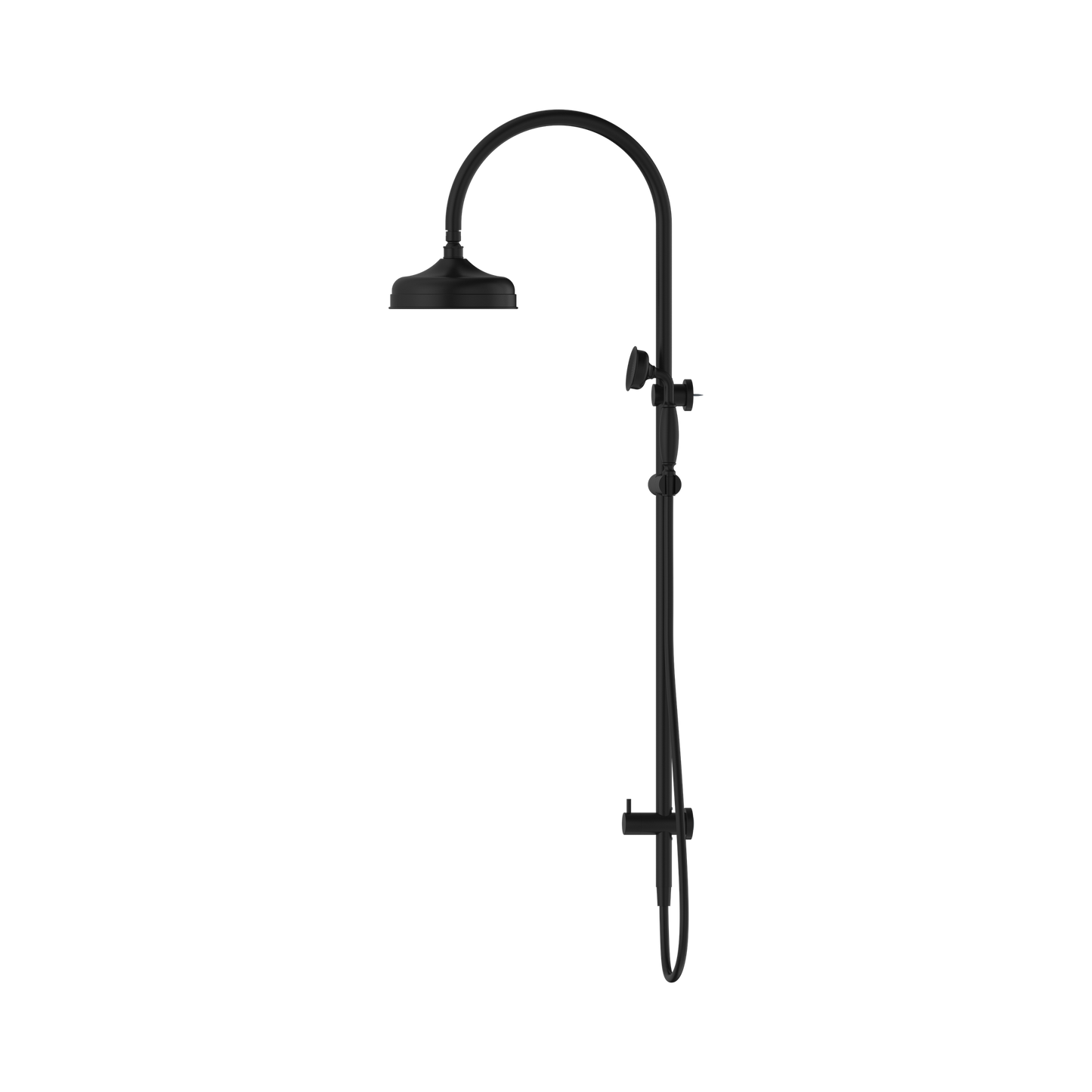 York Twin Shower With Metal Hand Shower Matte Black