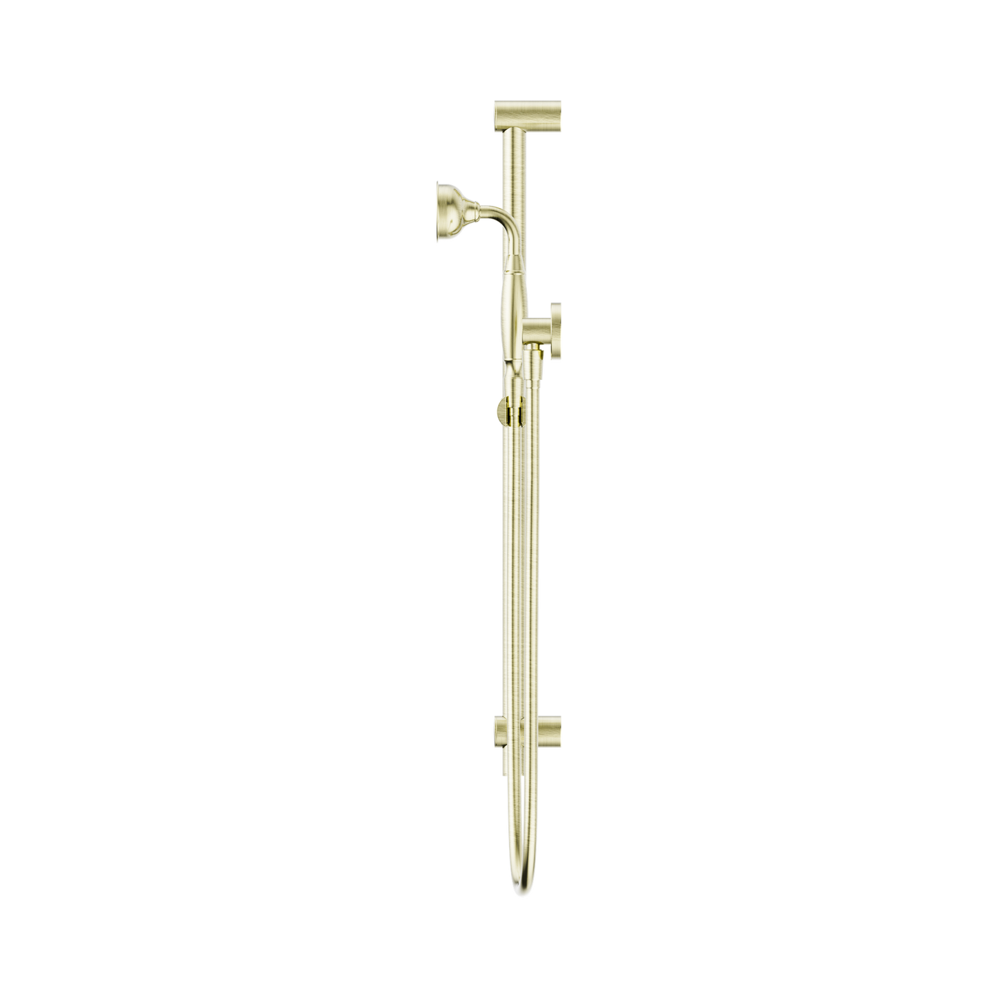 York Shower Rail With Metal Hand Shower Aged Brass