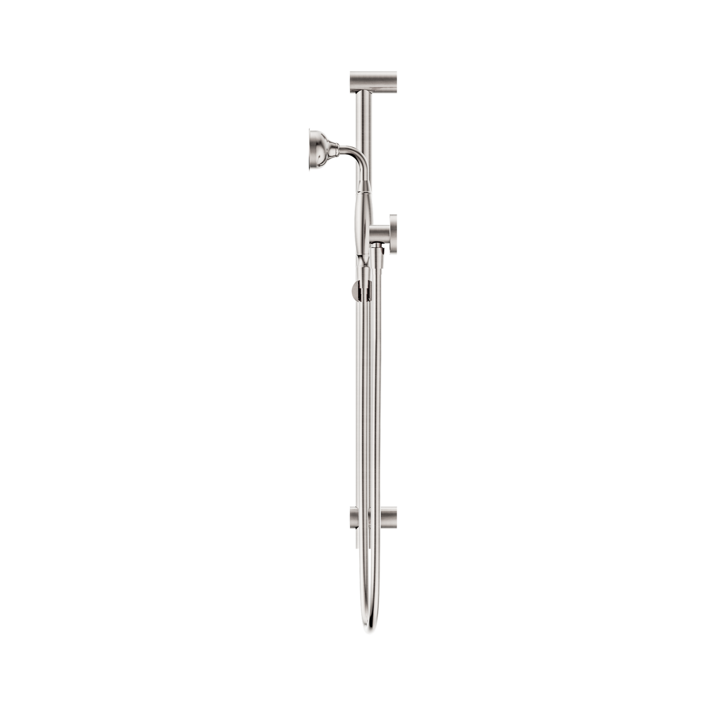York Shower Rail With Metal Hand Shower Brushed Nickel