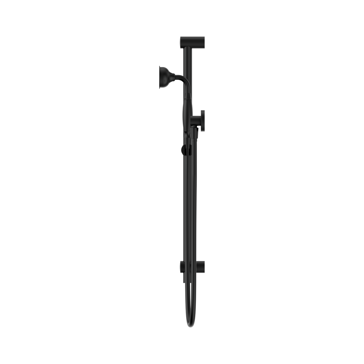 York Shower Rail With Metal Hand Shower Matte Black