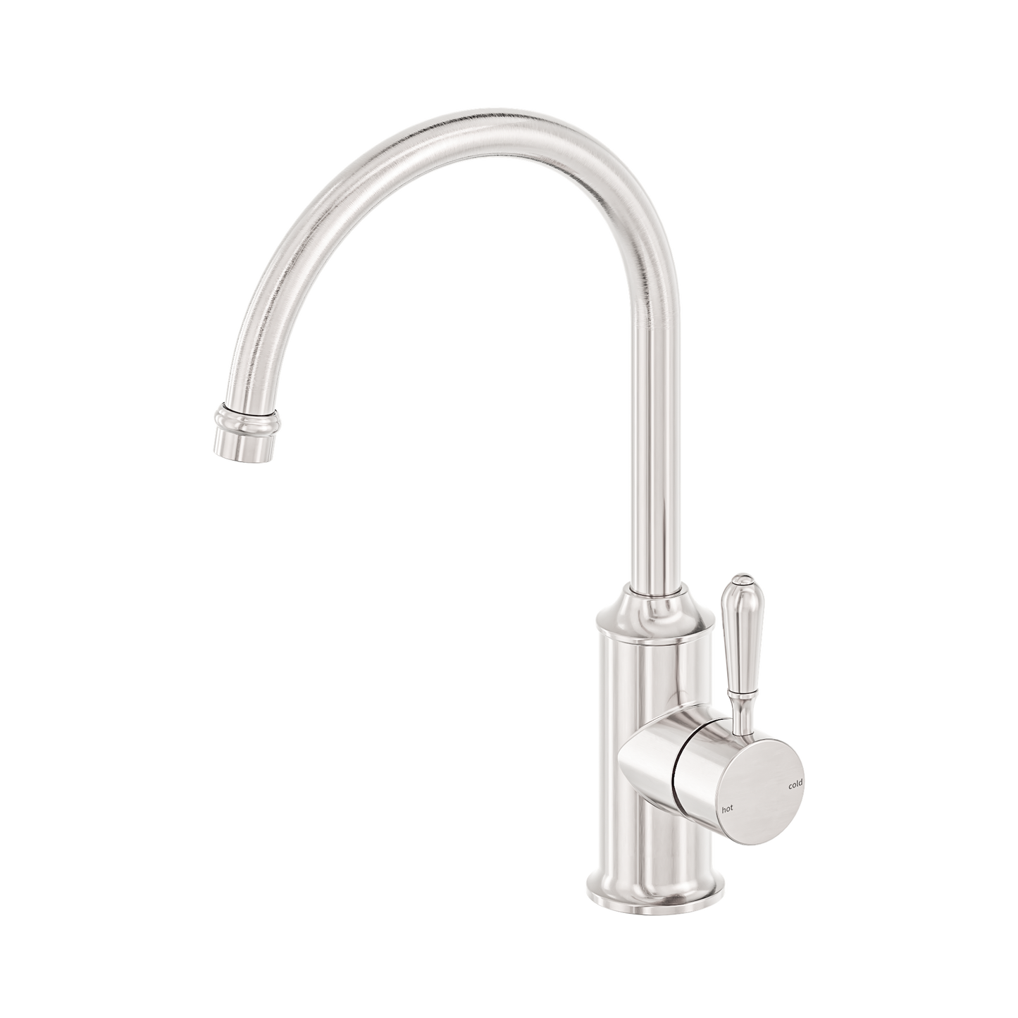 York Kitchen Mixer Gooseneck Spout With Metal Lever Brushed Nickel