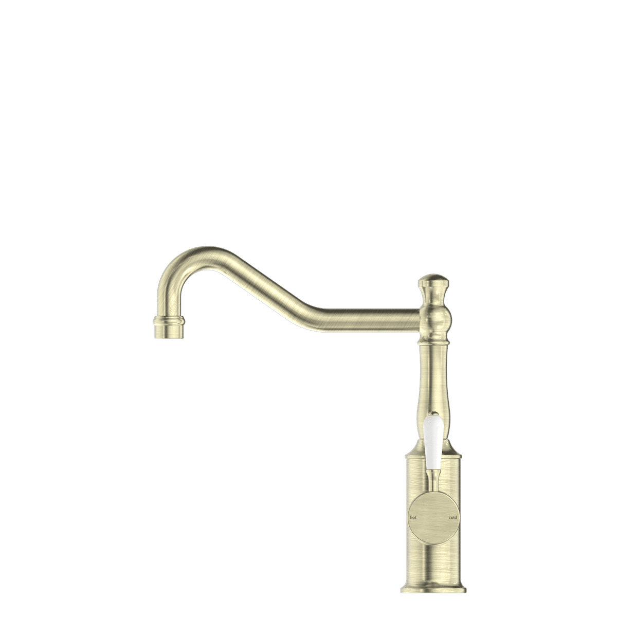 York Kitchen Mixer Hook Spout With White Porcelain Lever - Reno Spares