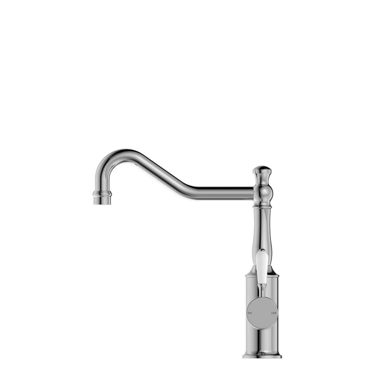 York Kitchen Mixer Hook Spout With White Porcelain Lever - Reno Spares