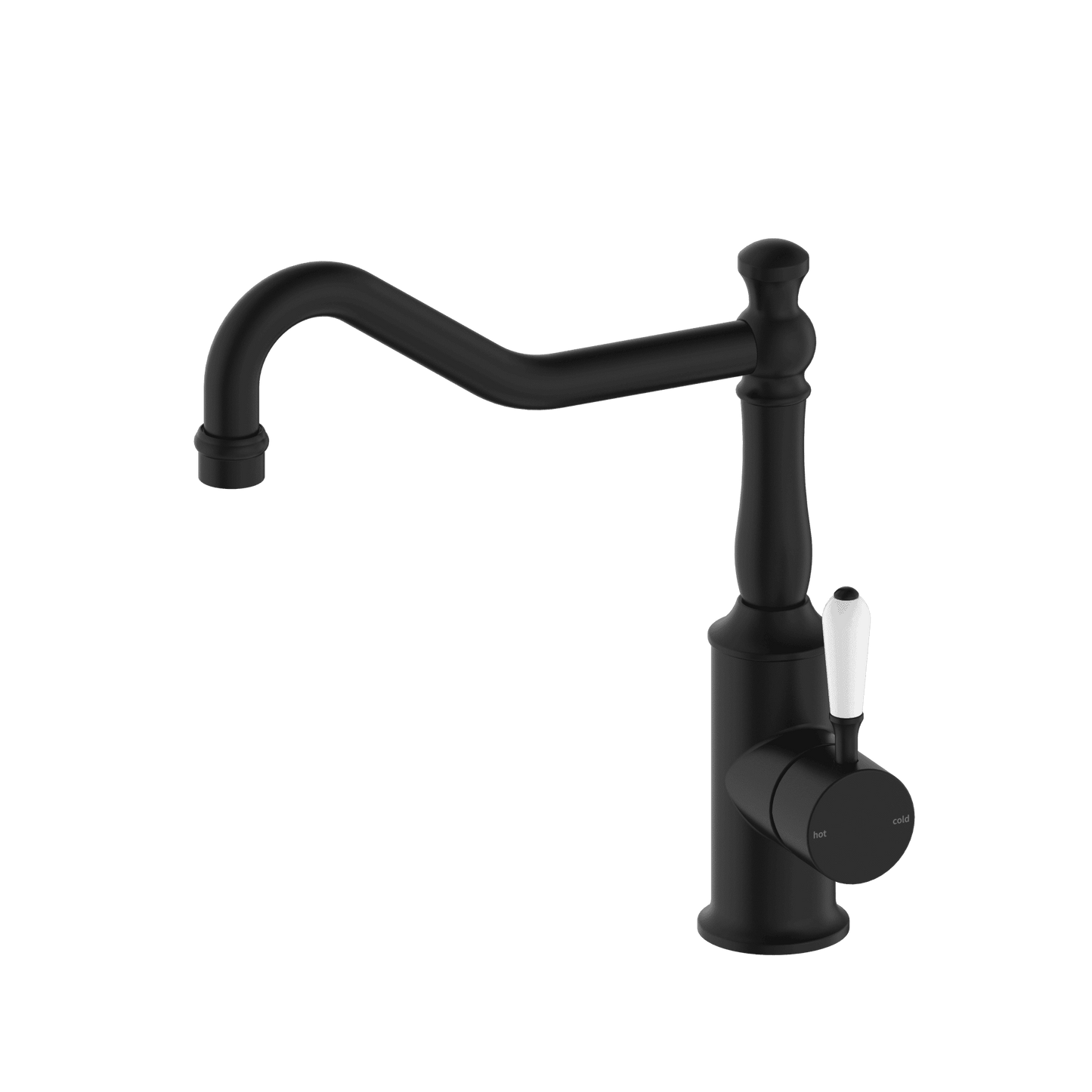 York Kitchen Mixer Hook Spout With White Porcelain Lever - Reno Spares
