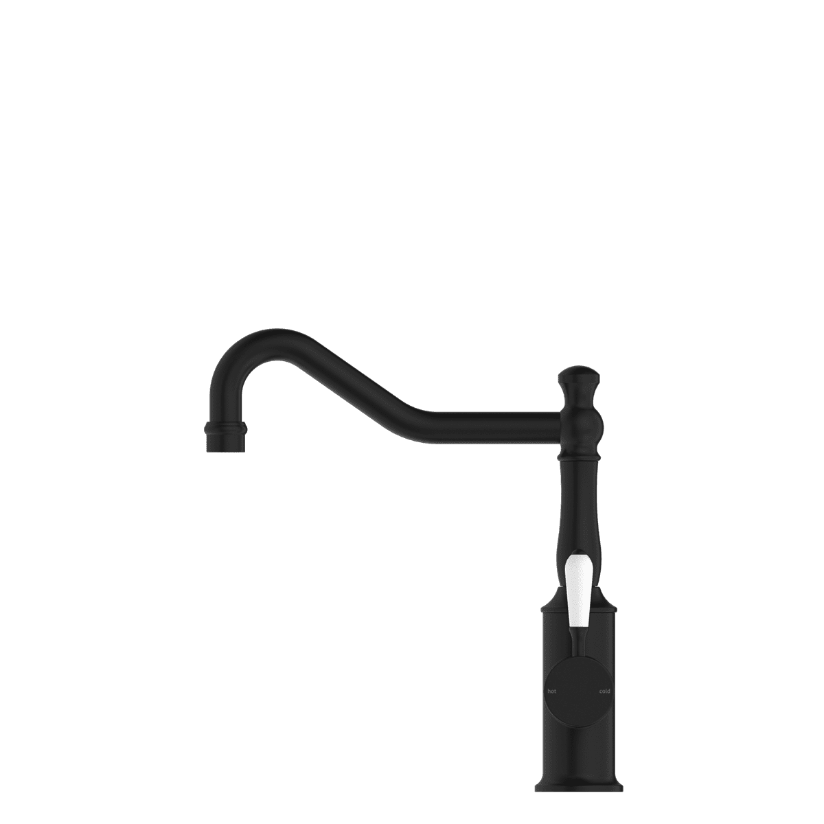 York Kitchen Mixer Hook Spout With White Porcelain Lever - Reno Spares