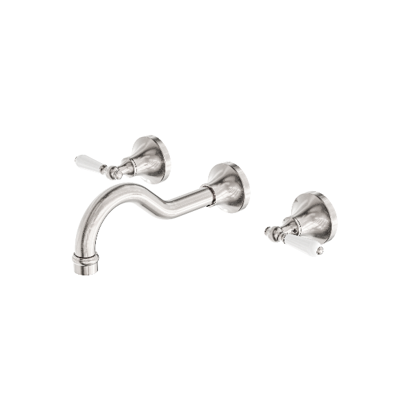 Nero York Wall Basin Set With Porcelain Lever NR692107a01BN