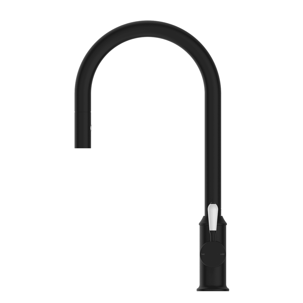 York Pull Out Sink Mixer With Vegie Spray Function With White Porcelain Lever - Reno Spares