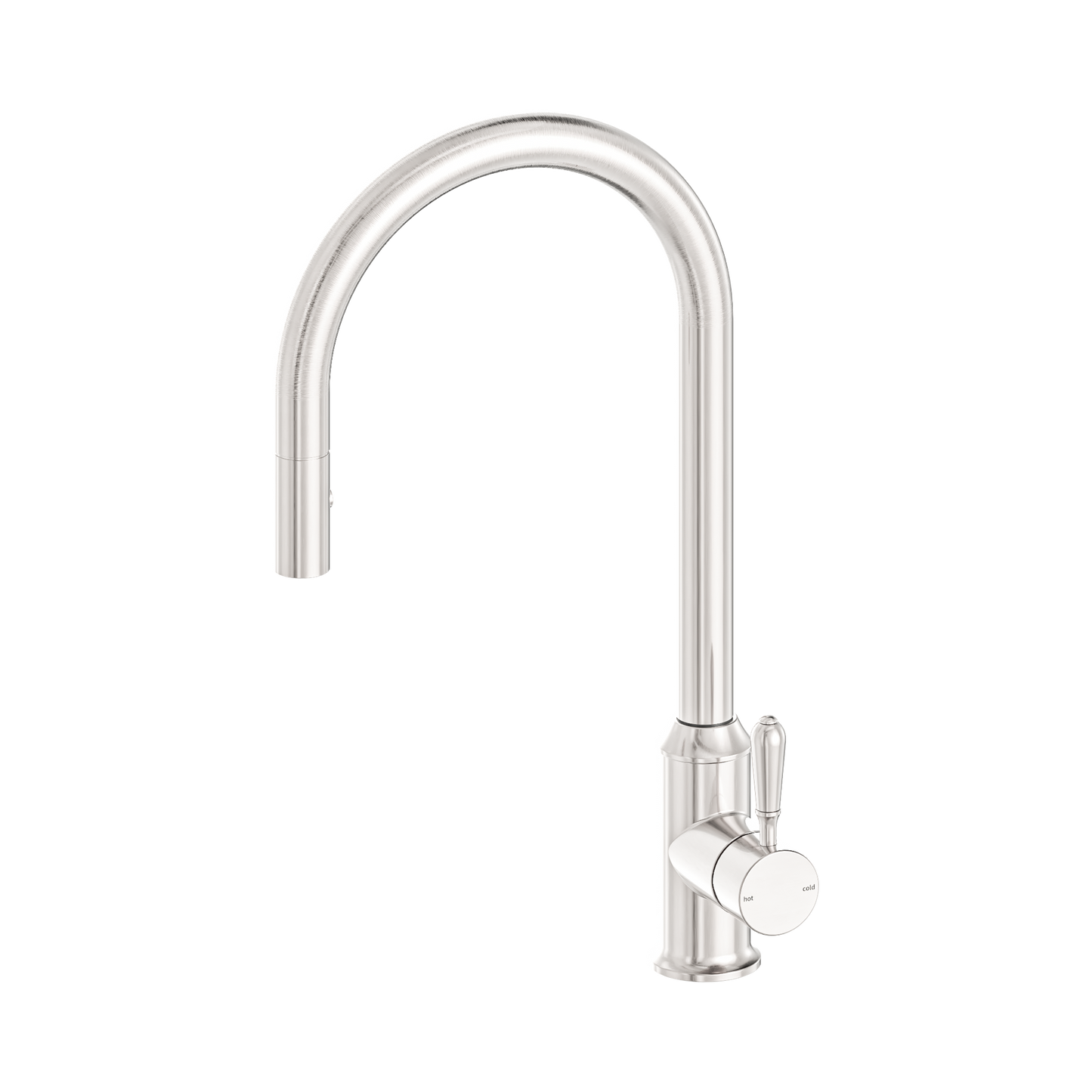 York Pull Out Sink Mixer With Vegie Spray Function With Metal Lever Brushed Nickel