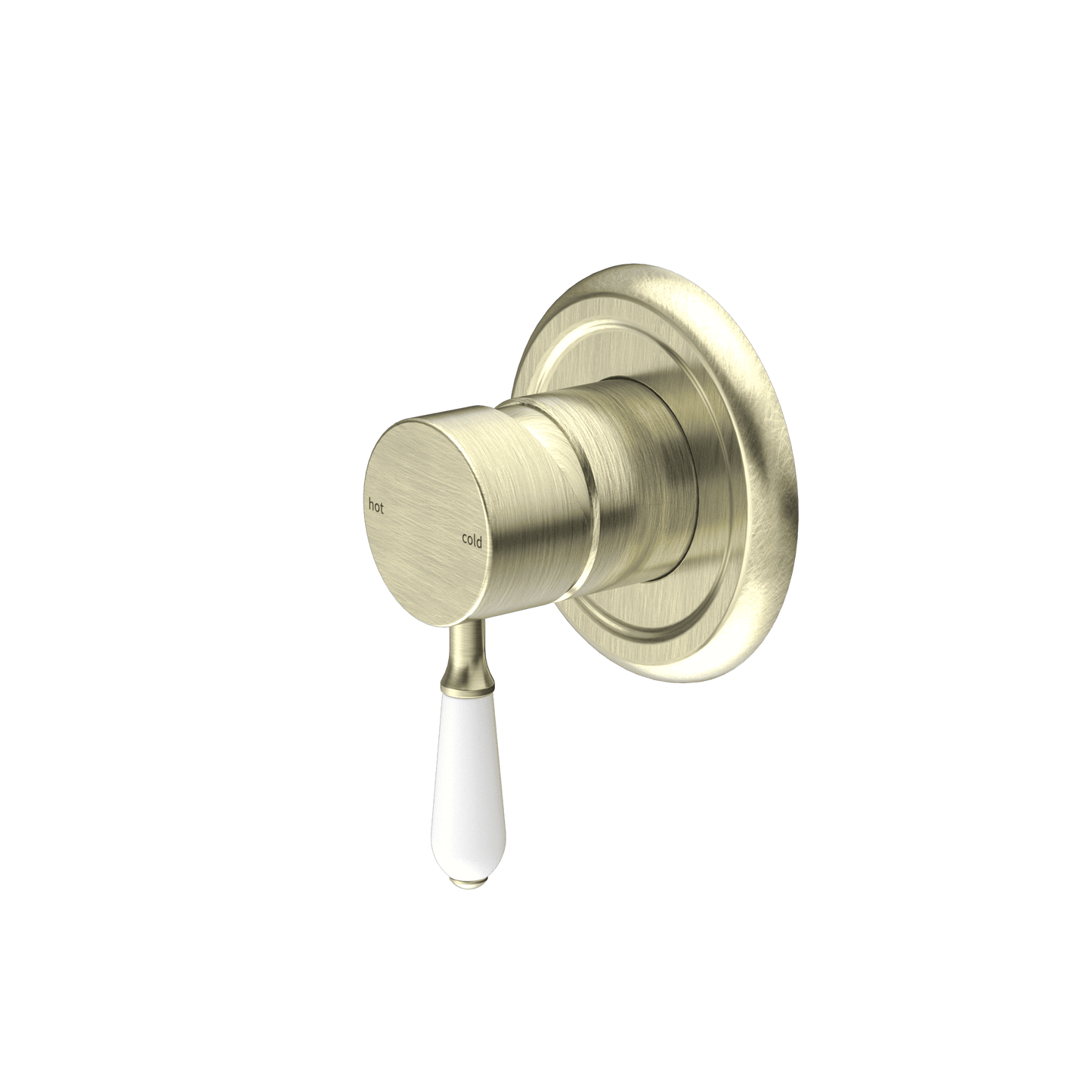 York Shower Mixer With White Porcelain Lever - Reno Spares