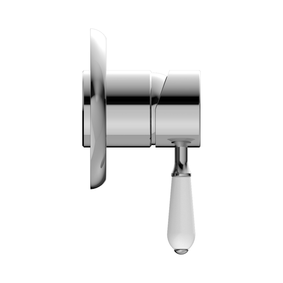 York Shower Mixer With White Porcelain Lever Chrome
