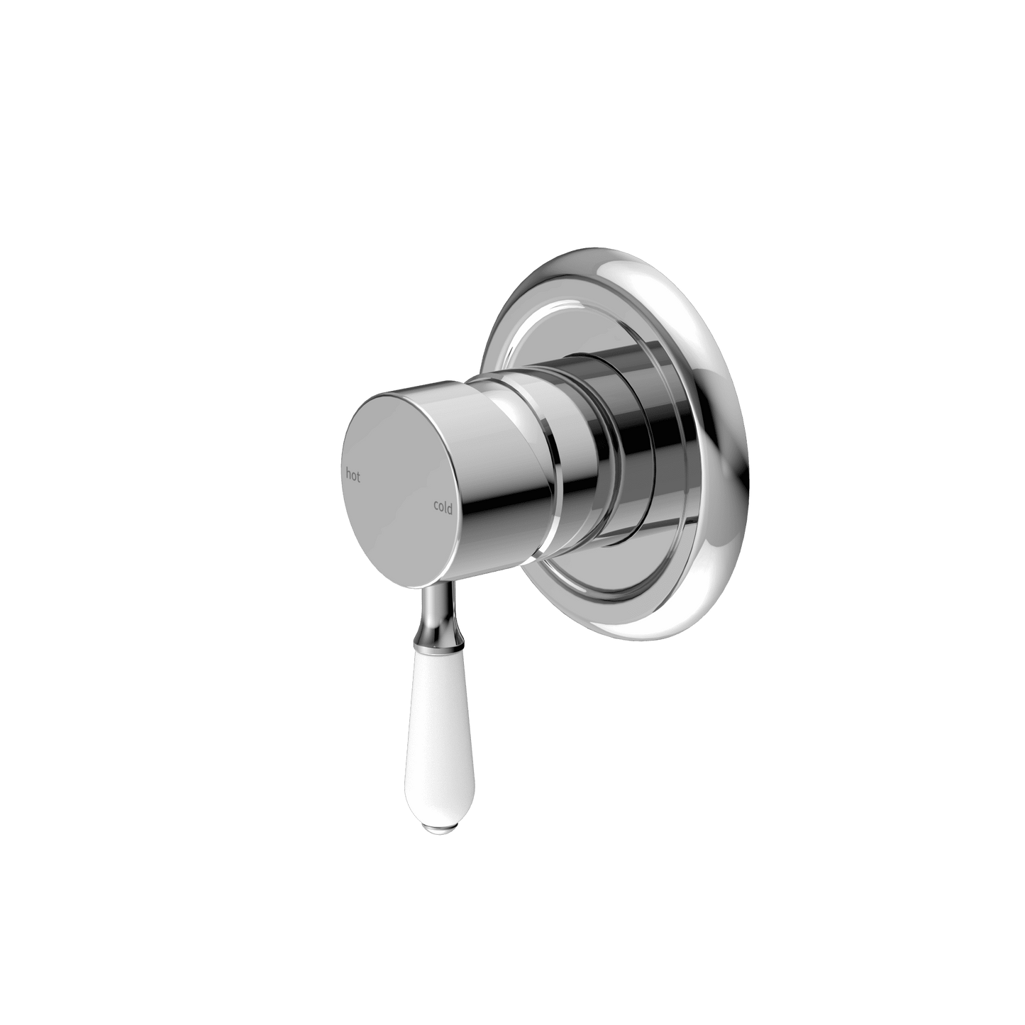 York Shower Mixer With White Porcelain Lever - Reno Spares