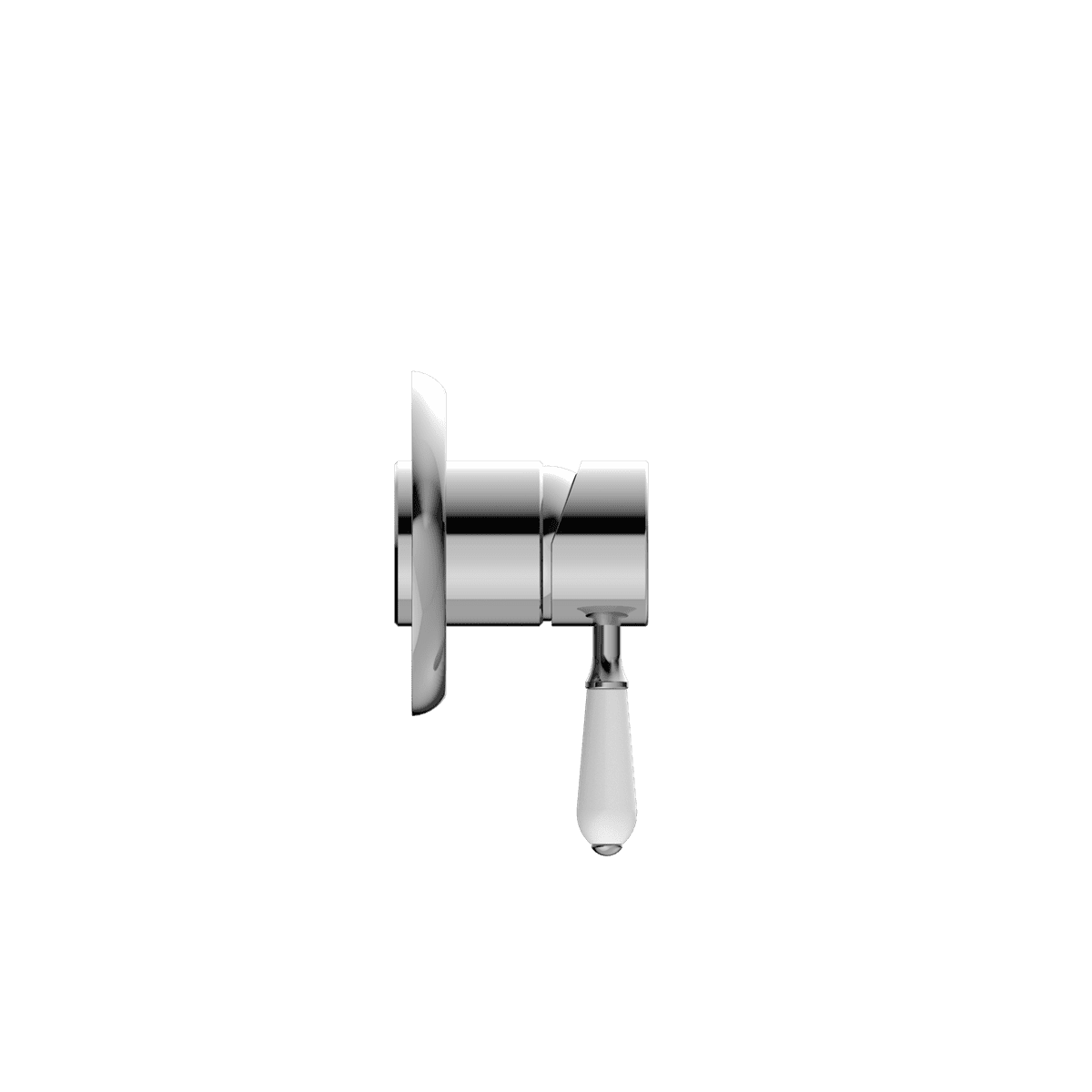 York Shower Mixer With White Porcelain Lever - Reno Spares