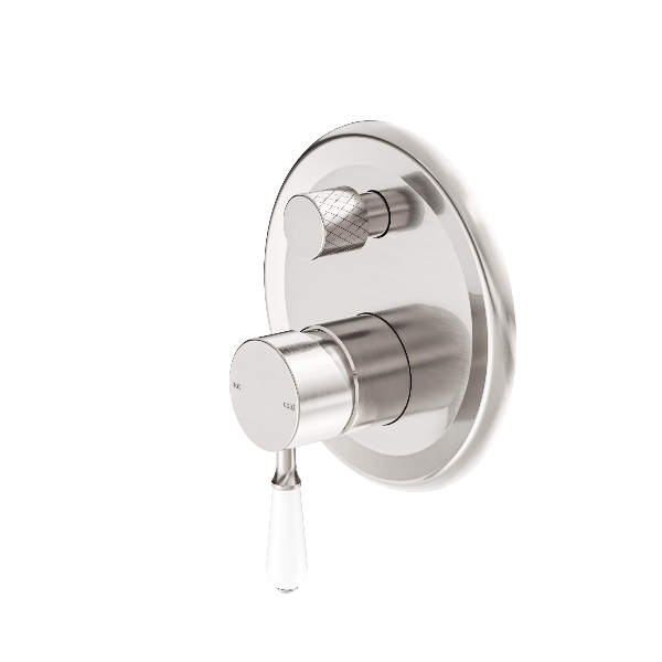 Nero York Shower Mixer With Divertor With Porcelain Lever NR692109a01BN
