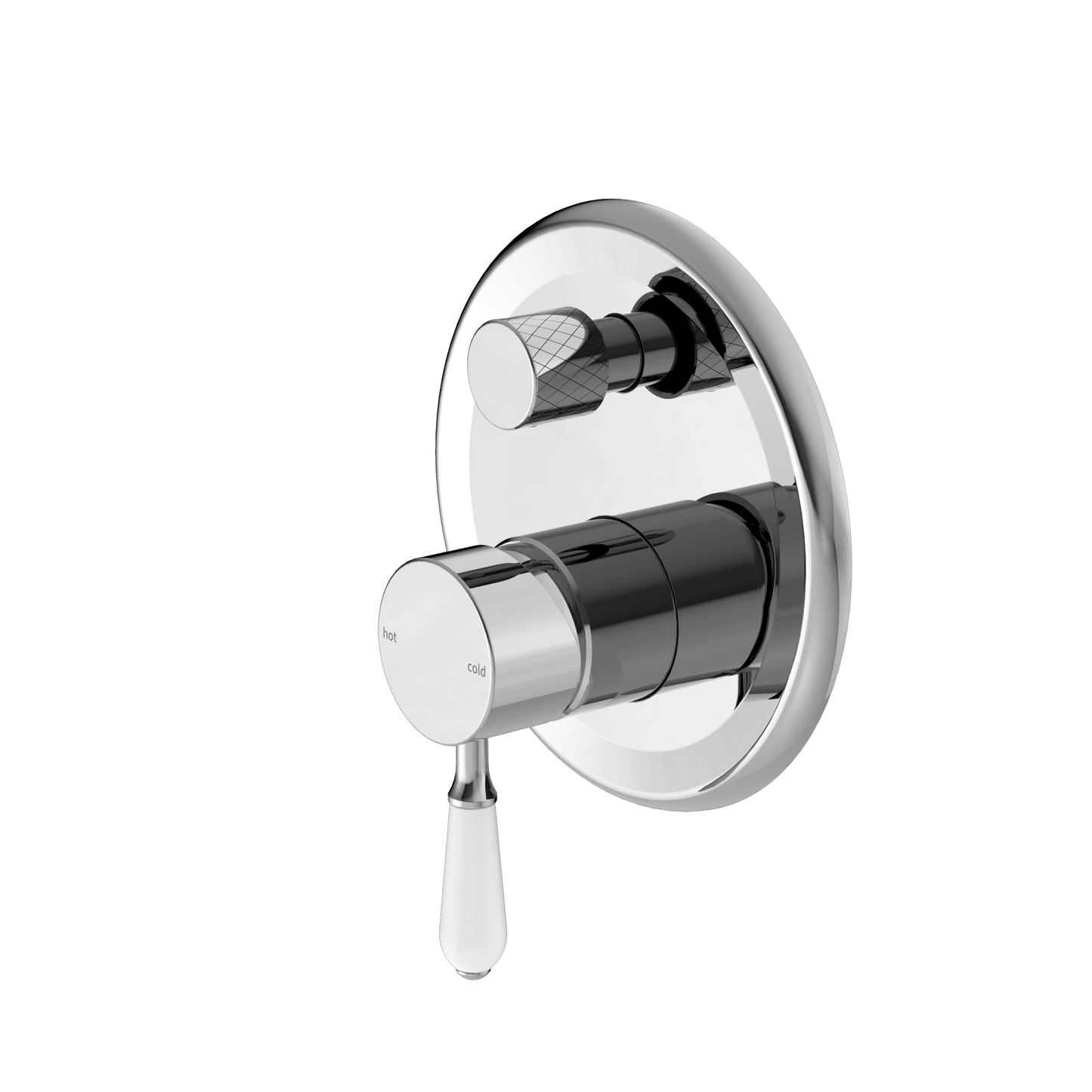 York Shower Mixer With Divertor With White Porcelain Lever - Reno Spares