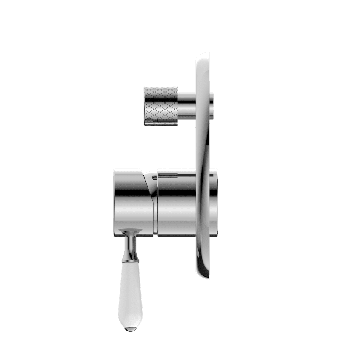 York Shower Mixer With Divertor With White Porcelain Lever - Reno Spares