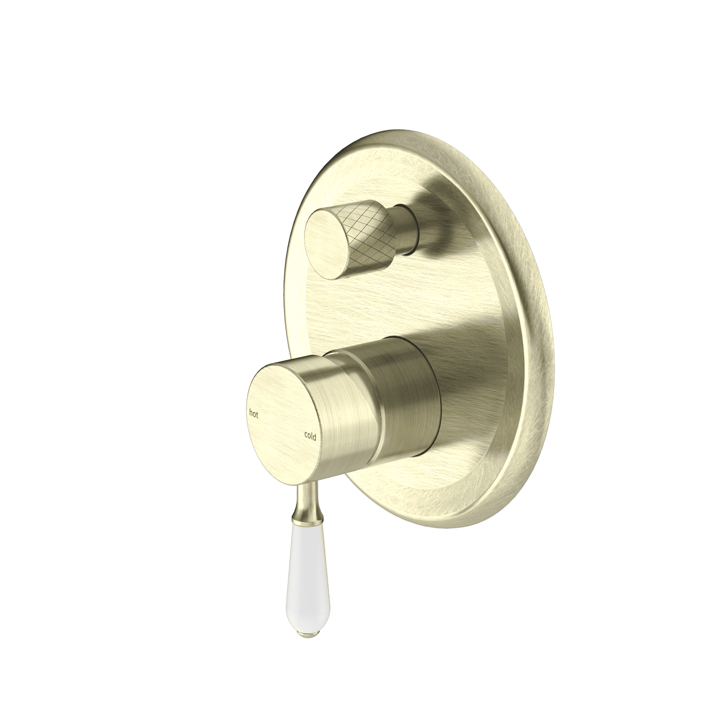 York Shower Mixer With Divertor With White Porcelain Lever - Reno Spares