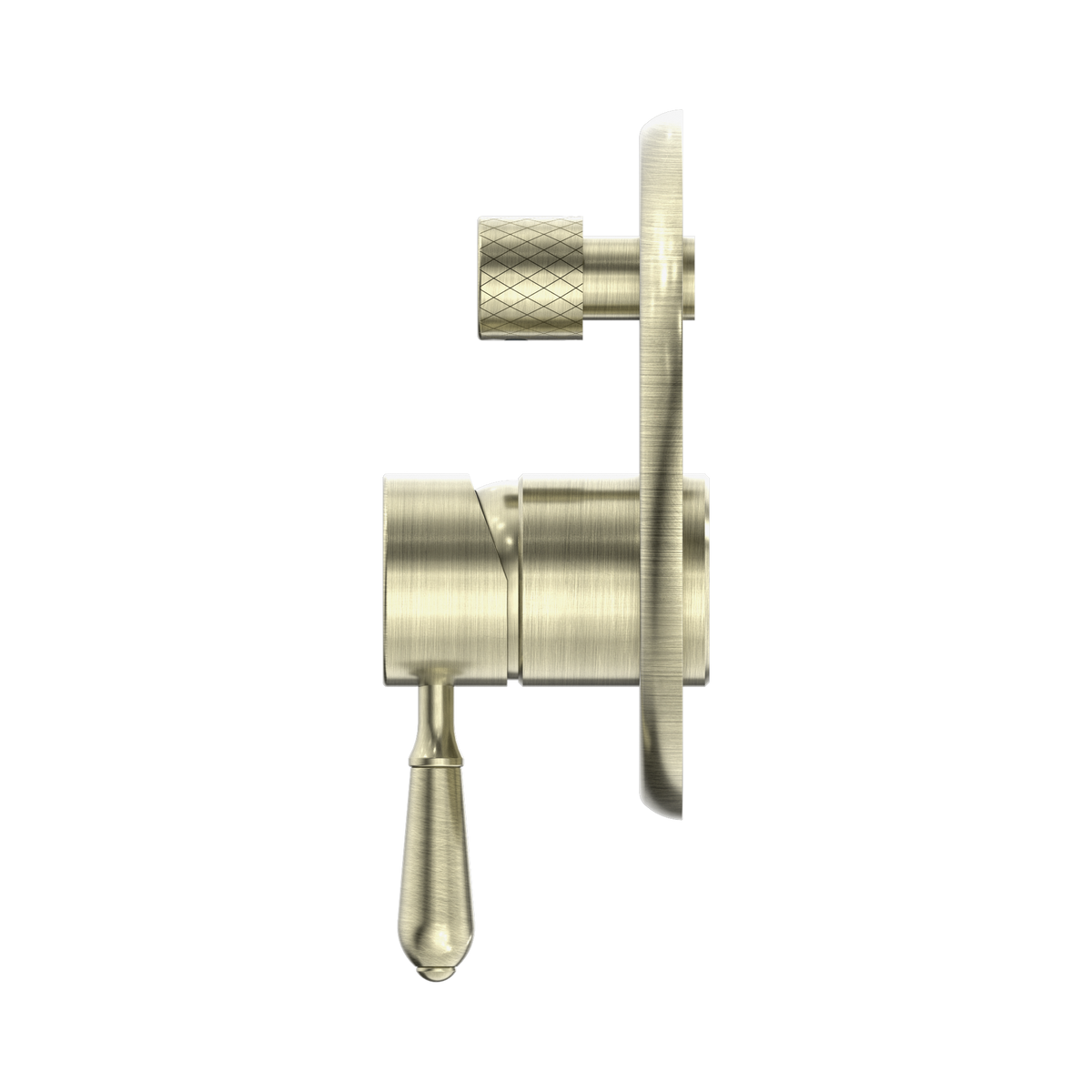 York Shower Mixer With Diverter With Metal Lever Aged Brass