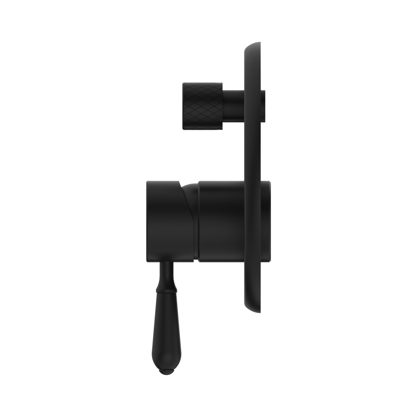 York Shower Mixer With Diverter With Metal Lever Matte Black