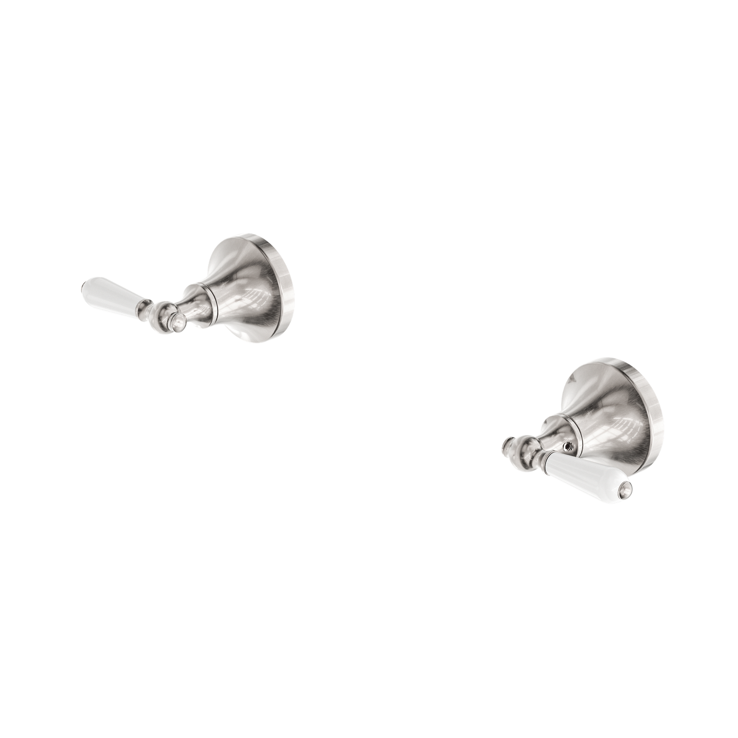 York Wall Top Assemblies With White Porcelain Lever Brushed Nickel