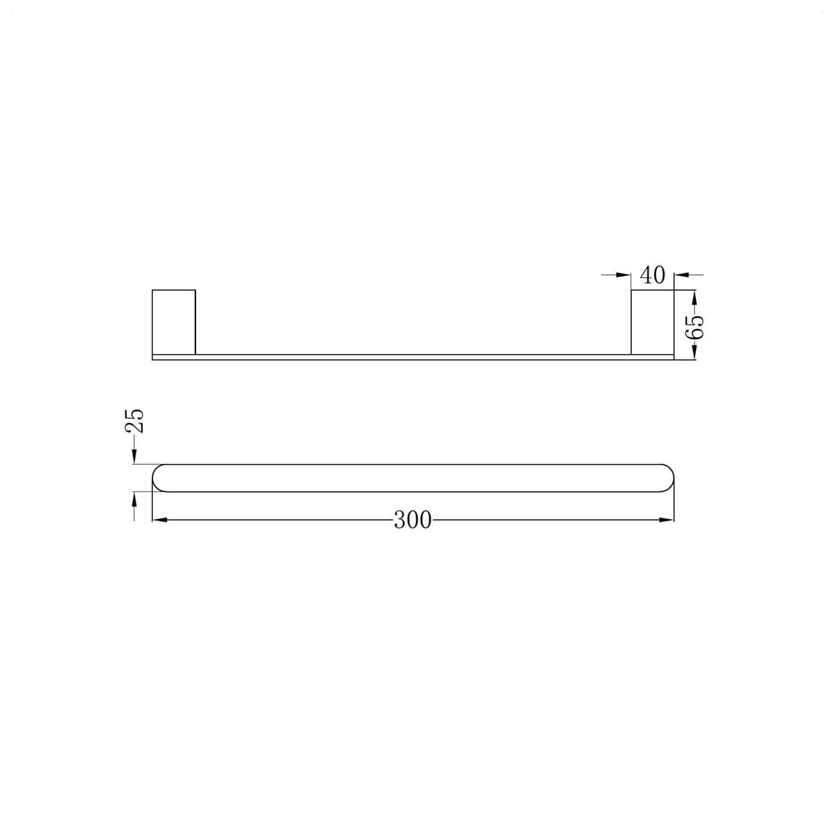 EX-DISPLAY Bianca Hand Towel Rail Gun Metal - Reno Spares
