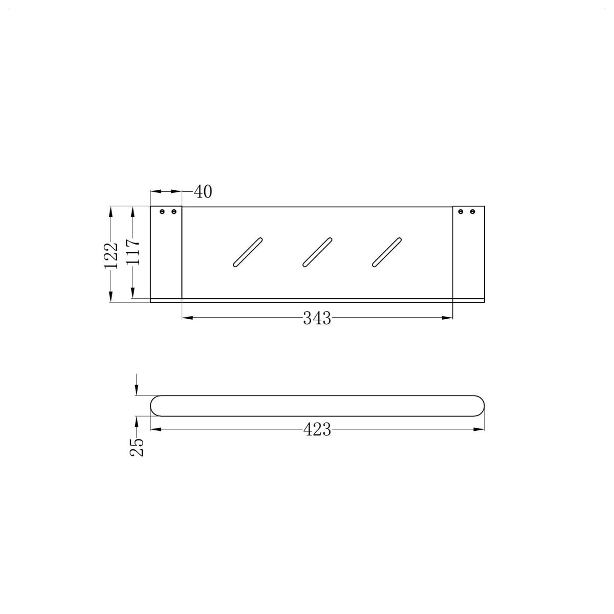 EX-DISPLAY Bianca Metal Shower Shelf Chrome - Reno Spares
