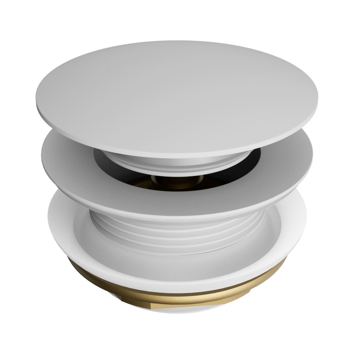 Short Pop Up Bath Waste 40mm Matte White