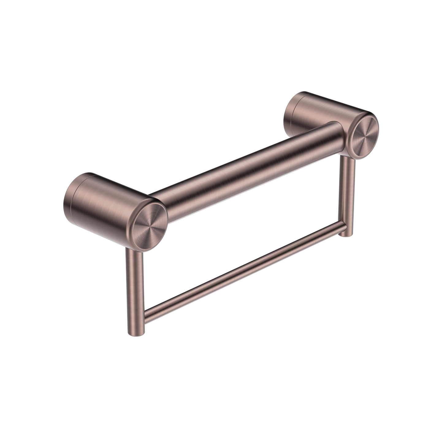 Nero Mecca Care 32mm Grab Rail With Towel Holder 300mm Brushed Bronze