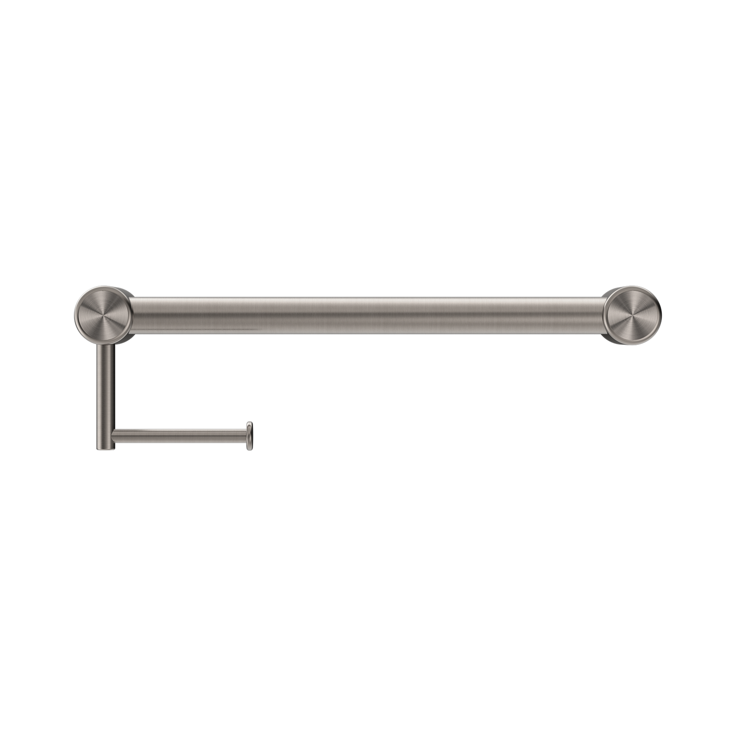Mecca Care 32mm Grab Rail With Toilet Roll Holder 450mm Brushed Nickel