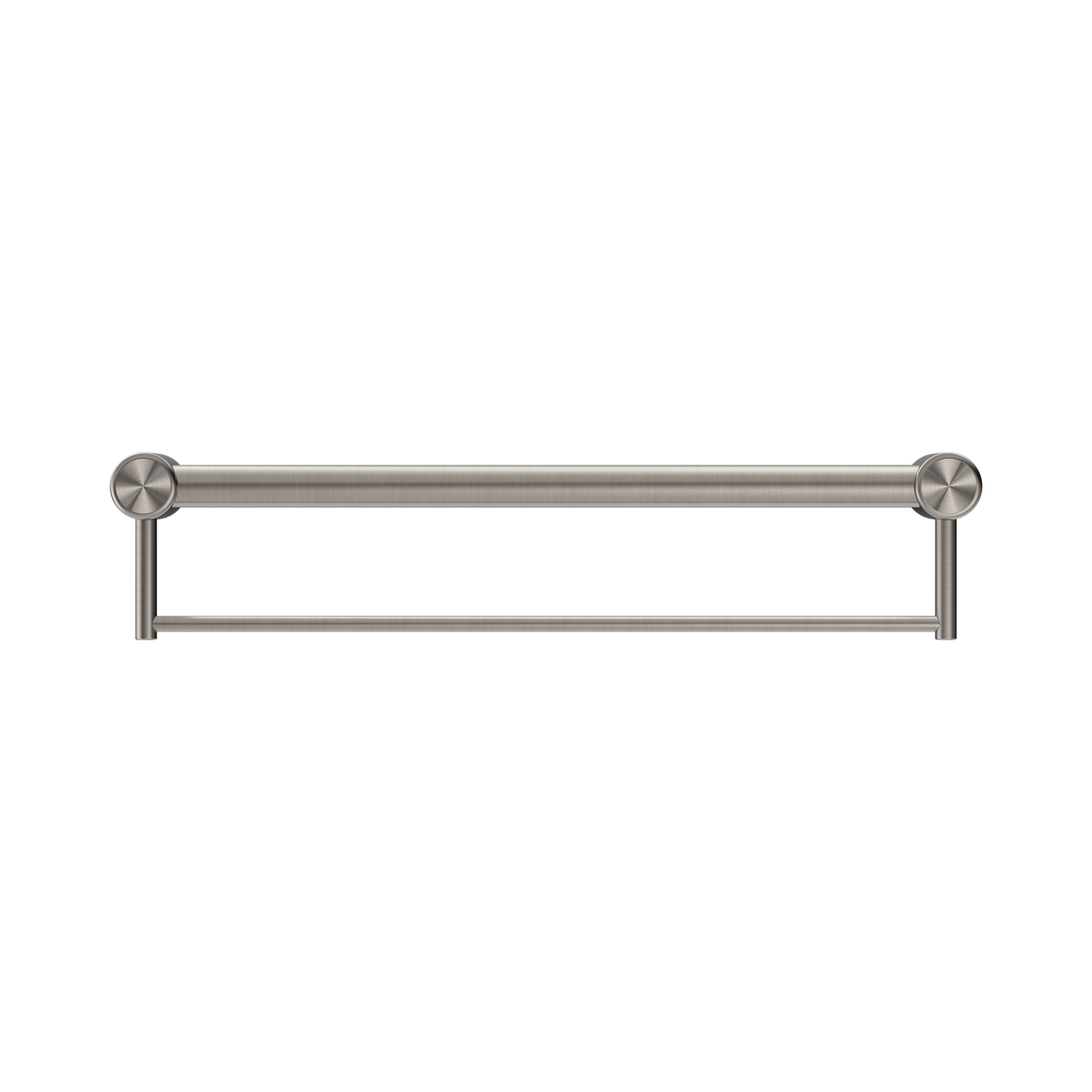 Mecca Care 32mm Grab Rail With Towel Holder 600mm Brushed Nickel