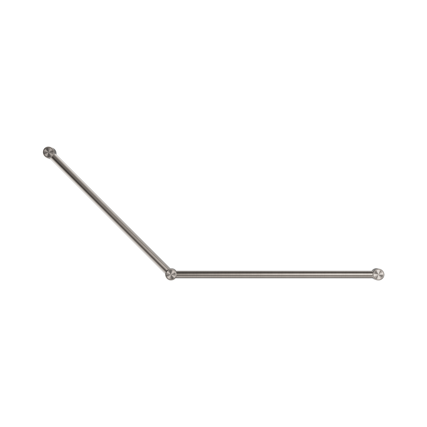 Mecca Care 32mm DDA Accessible Toilet Grab Rail Set 45 Degree 750X900mm Brushed Nickel