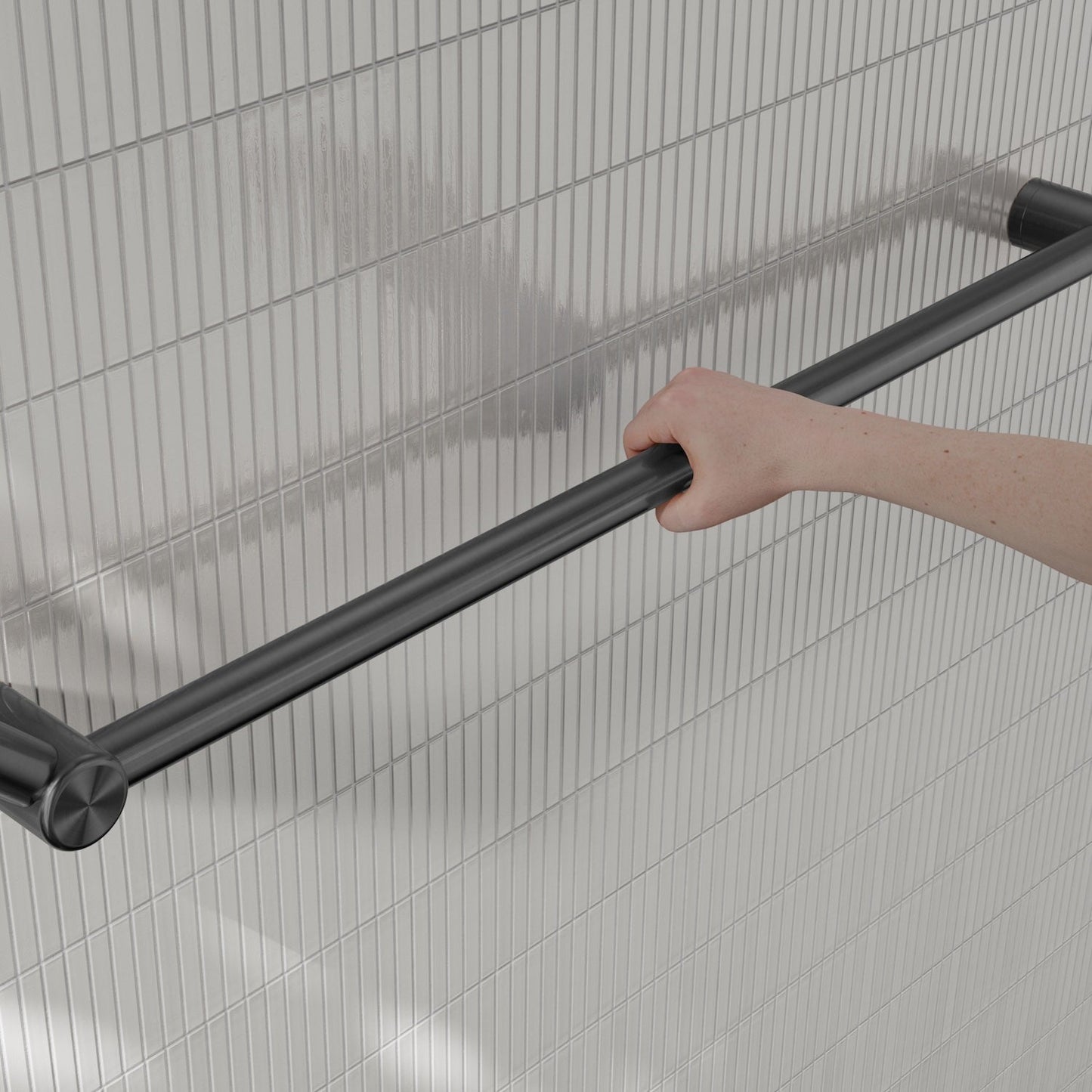 Nero Mecca Care 32mm DDA Grab Rail Set 45 Degree 750X900mm Gun Metal