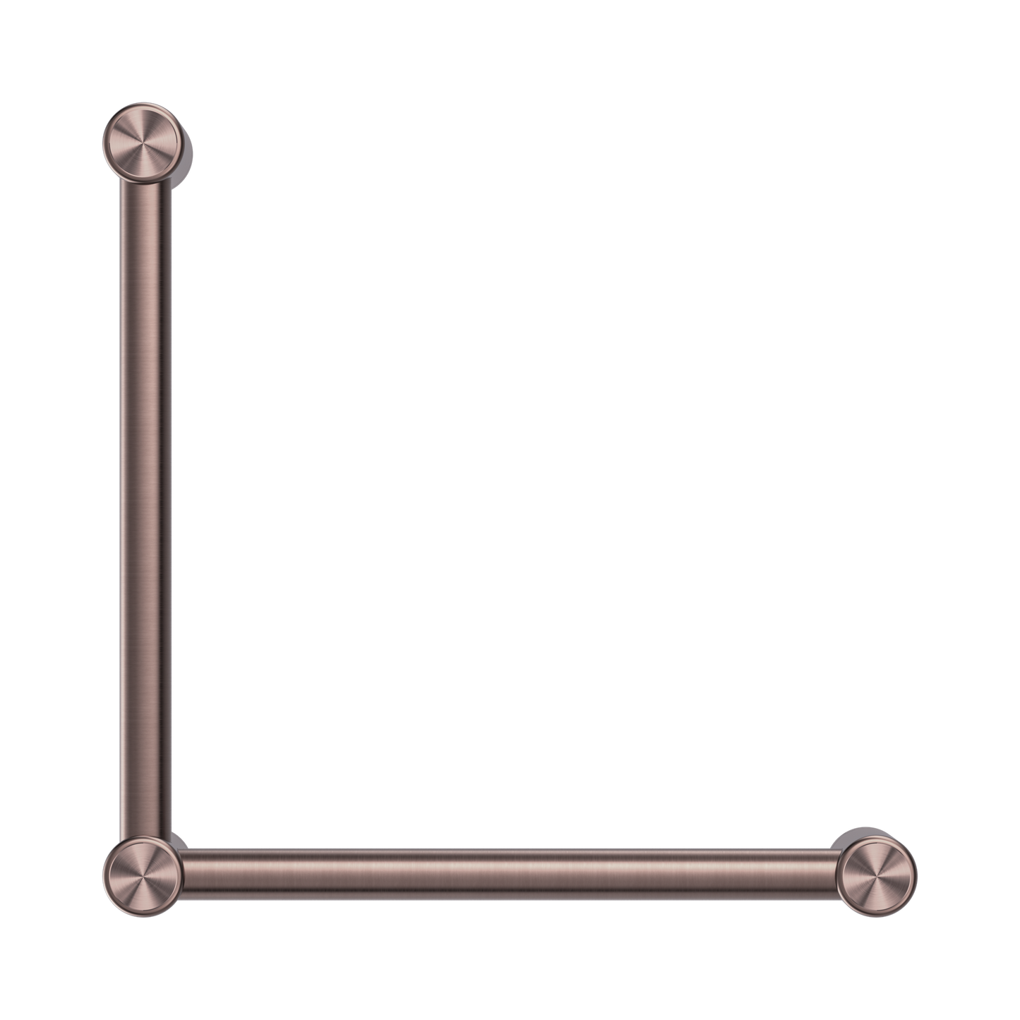 Mecca Care 32mm Ambulant Toilet Grab Rail 90 Degree 450X450mm Brushed Bronze