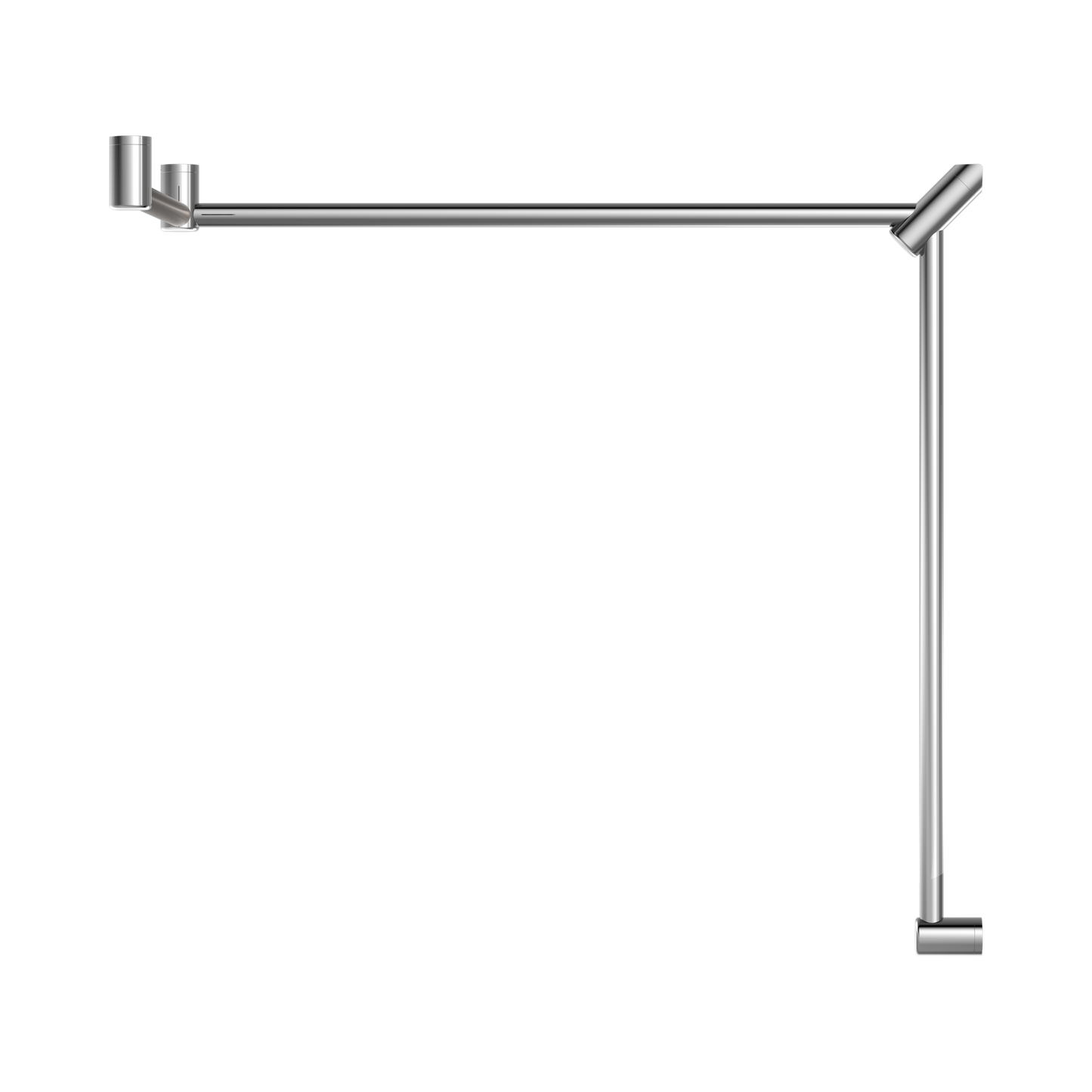 Mecca Care 32mm DDA Accessible Toilet Grab Rail Set 90 Degree Continuous 600X1065X1025mm Chrome