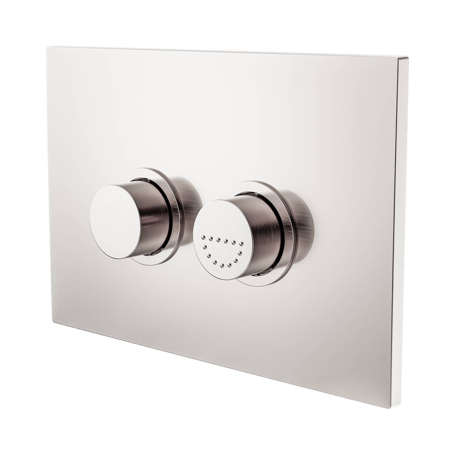 Mecca Care Raised Disabled Care Pneumatic Flush Buttons Plate DDA Accessible Toilet Compliant Brushed Nickel