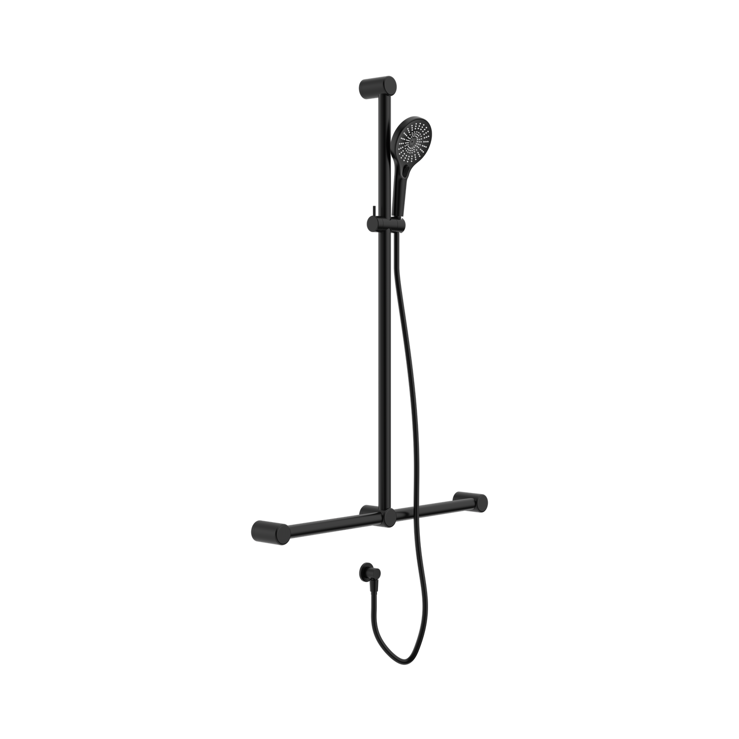 Mecca Care 32mm T Bar Grab Rail And Adjustable Shower Set 1100X750mm Matte Black