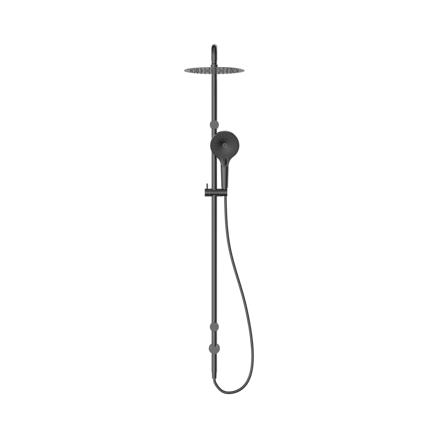 Mecca Care 25mm Grab Rail 900mm Twin Shower Set Gun Metal