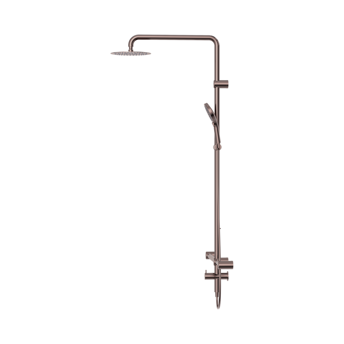 Mecca Care 32mm T Bar Grab Rail 1100x750mm Twin Shower Set Brushed Bronze