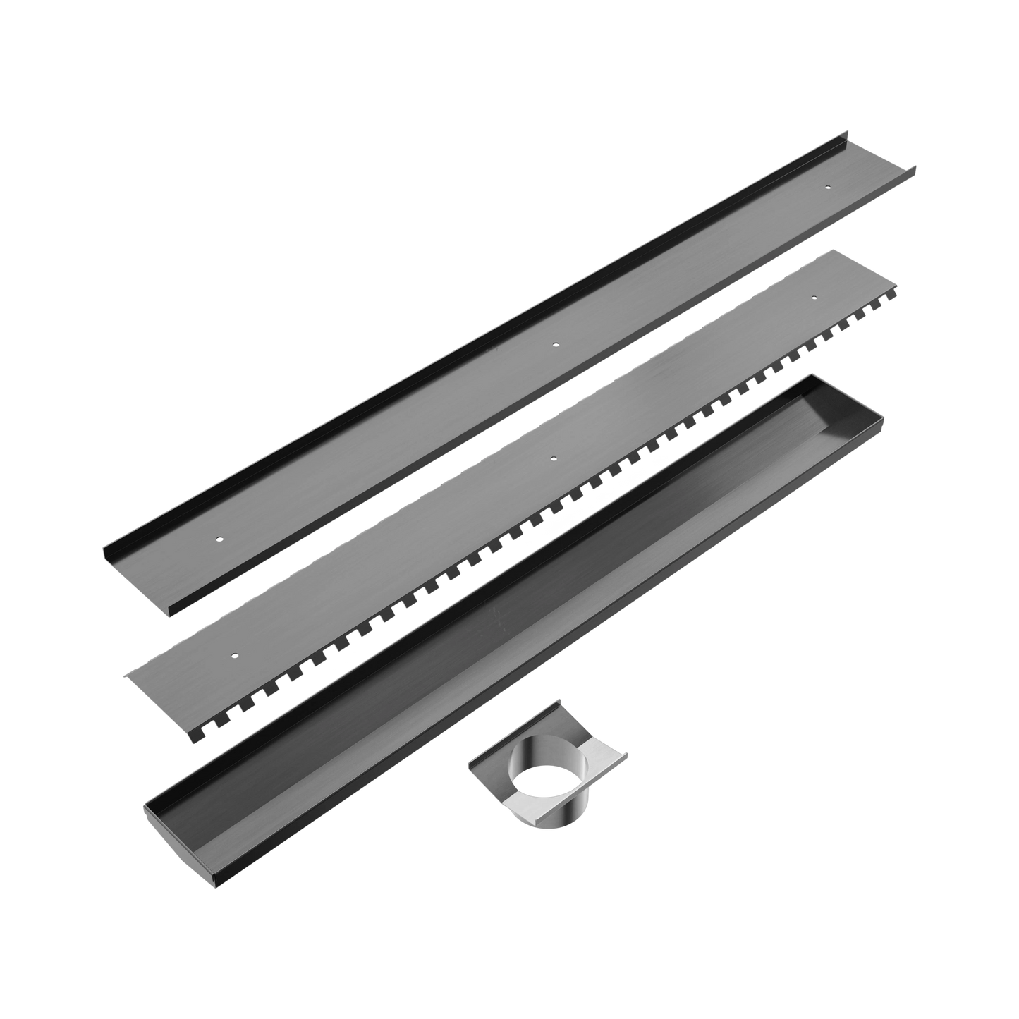 Tile Insert V Channel 900x106mm Floor Grate 90mm Outlet Gun Metal