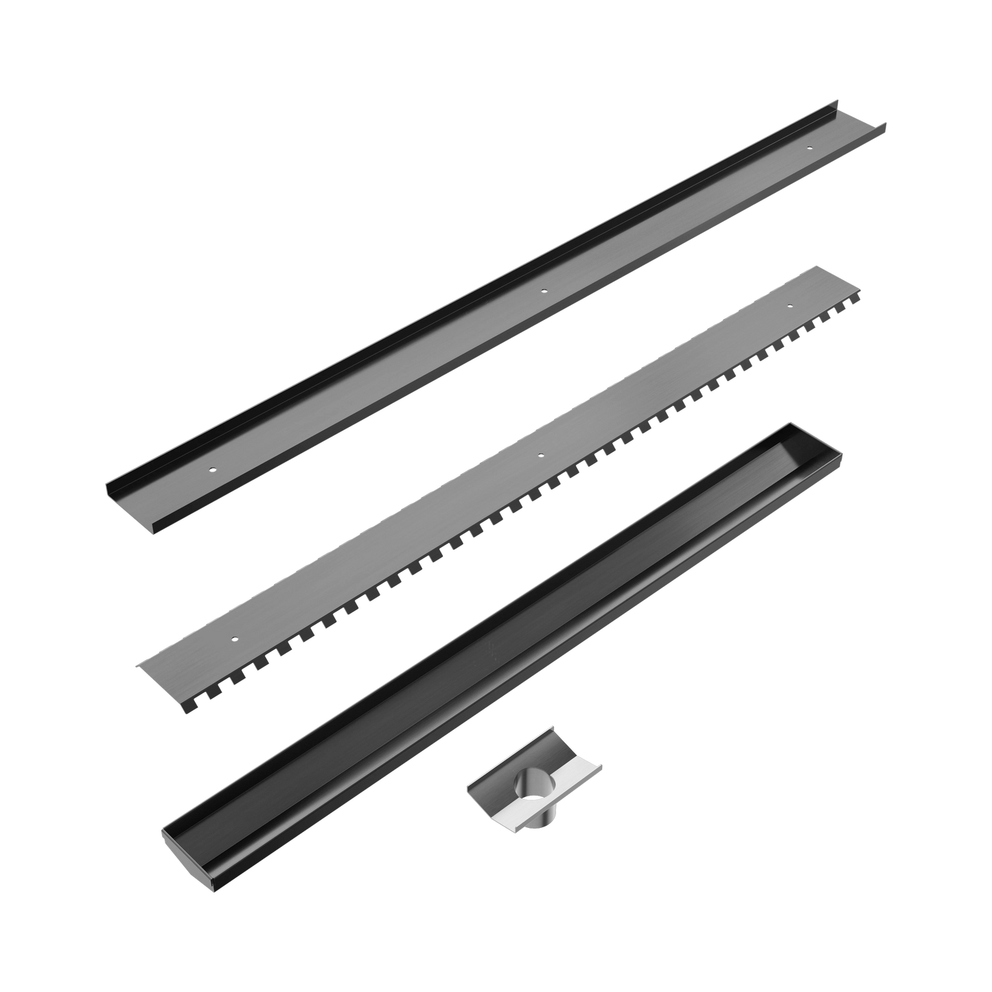 Tile Insert V Channel 900x82mm Floor Grate 50mm Outlet Gun Metal