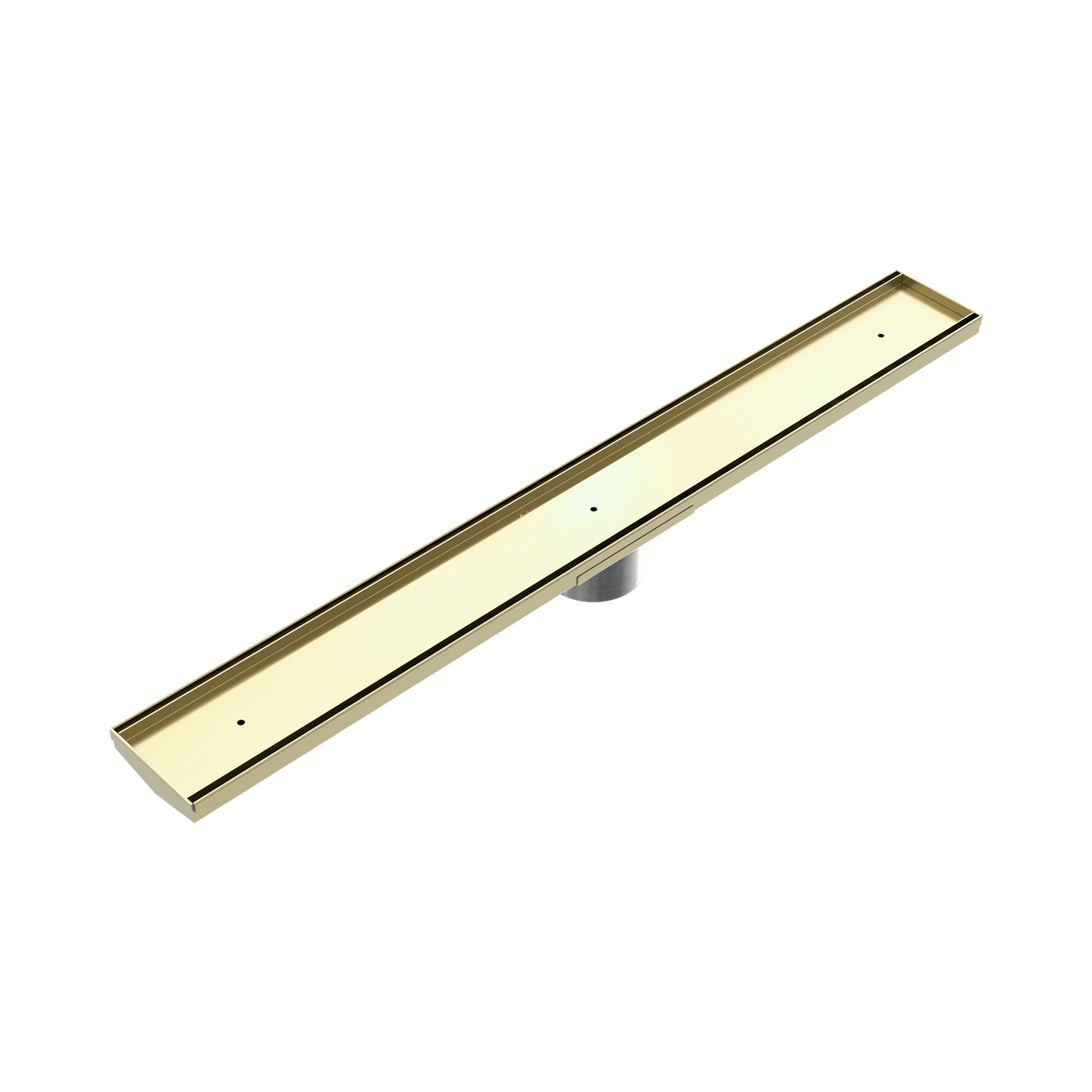 Tile Insert V Channel 900x106mm Floor Grate 80mm Outlet Brushed Gold