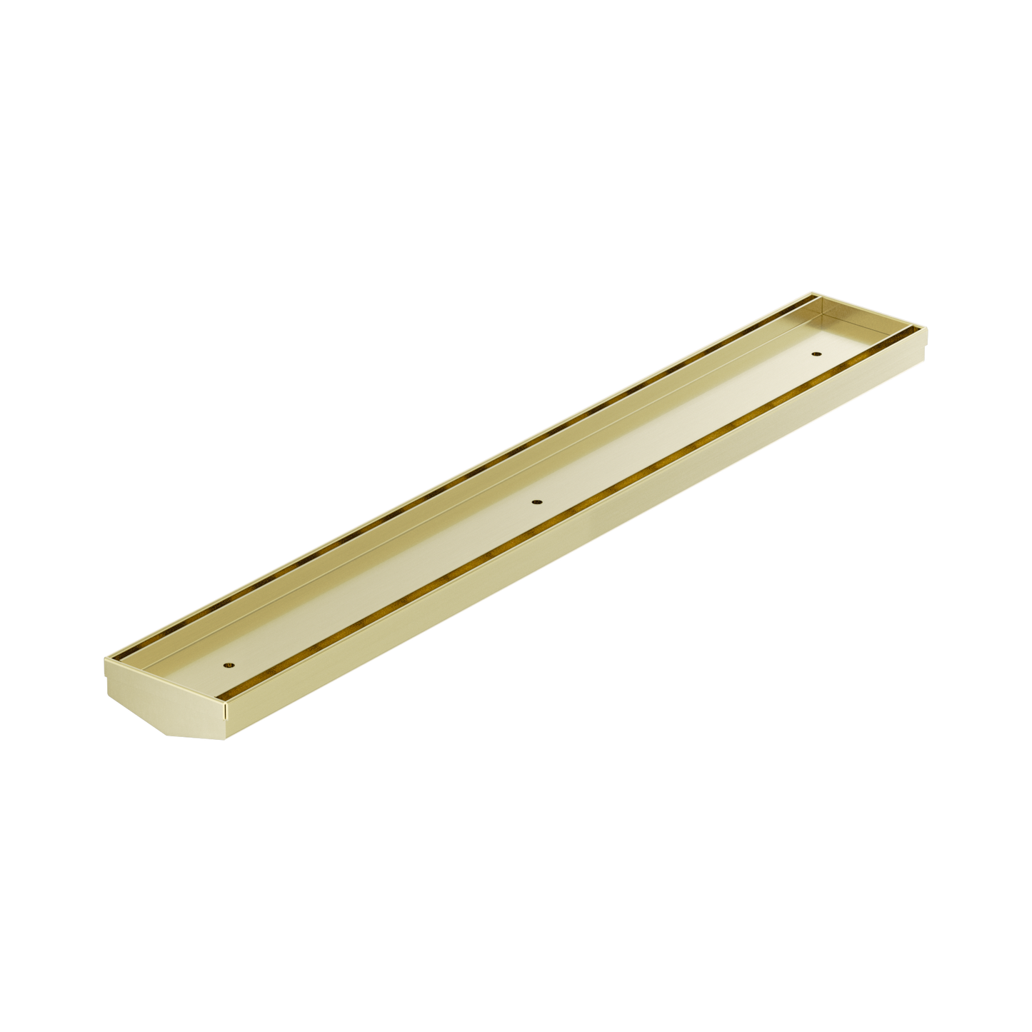 Tile Insert V Channel 600mm Floor Grate 50mm Outlet Without Outlet And Hole Saw Brushed Gold