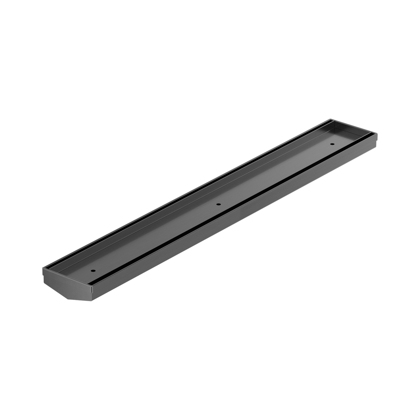 Tile Insert V Channel 600mm Floor Grate 50mm Outlet Without Outlet And Hole Saw Gun Metal